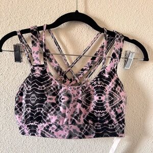 Victoria Sport Tie Dye Sports bra Small Pink gray black gym workout Sporty Run